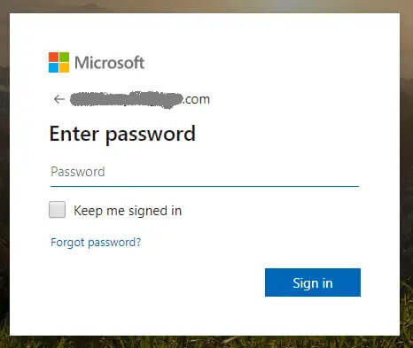 immettere l'account Microsoft e fare clic su Avanti