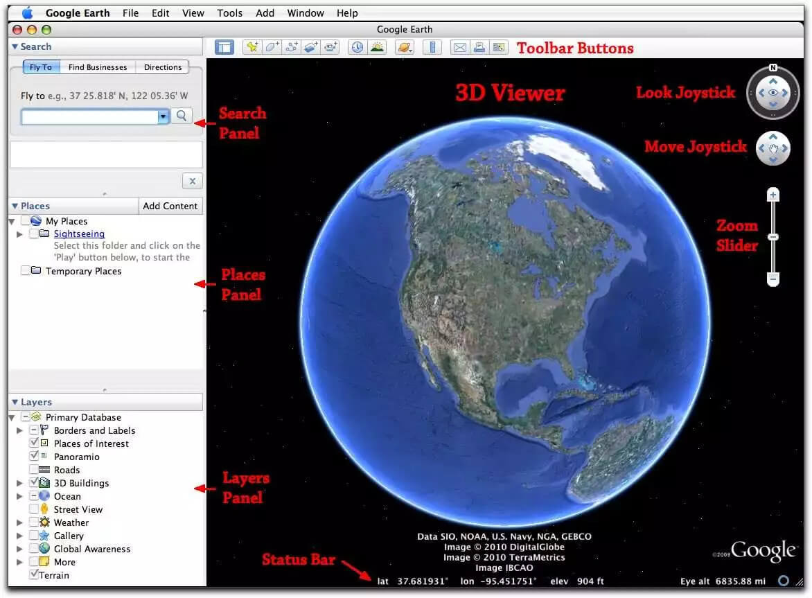 tracciare la posizione con google earth