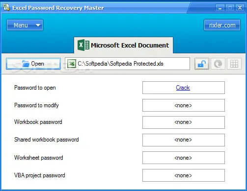 Excel password recovery master