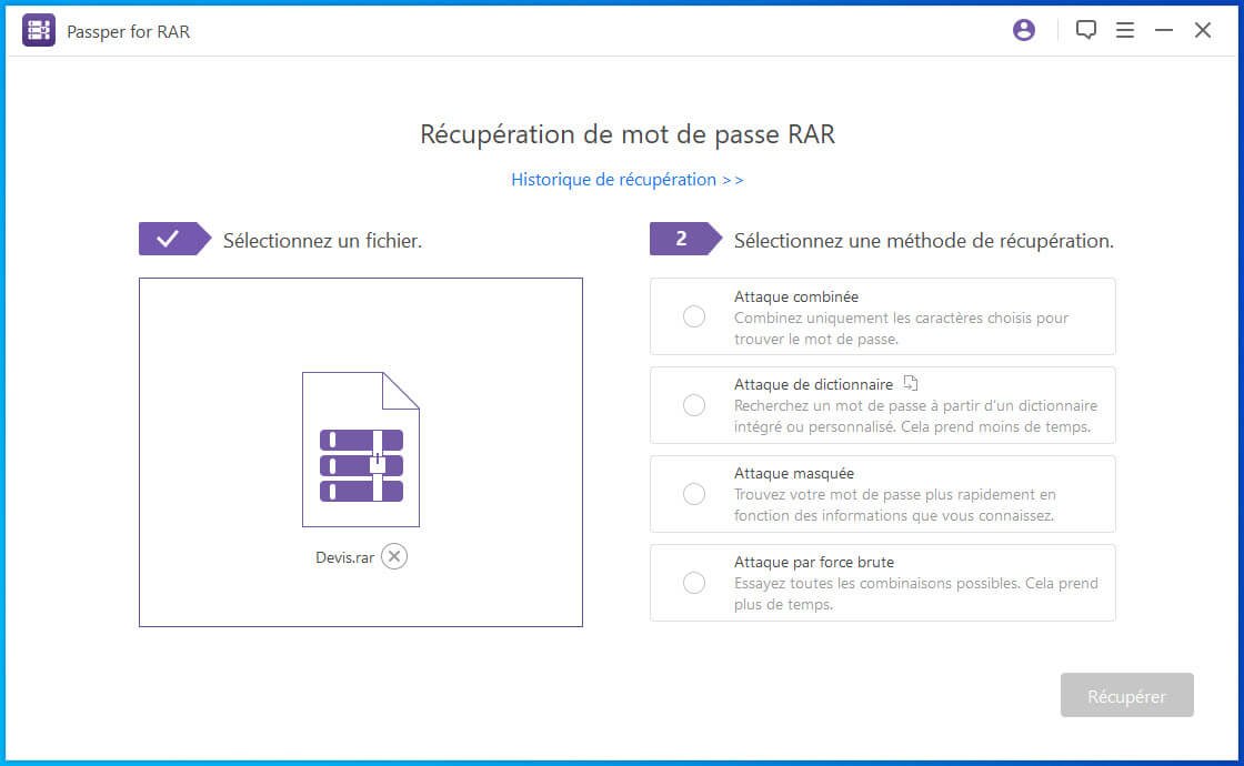 Suppresseur de mot de passe RAR