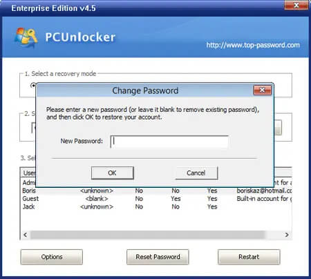 punlocker ป้อนรหัสผ่าน windows ใหม่