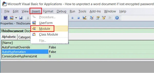 Word-document onbeveiligd maken met vba-code