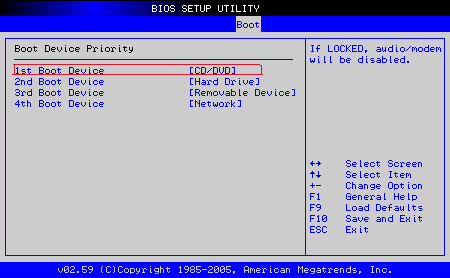 configuración de la prioridad de arranque de la bios de windows